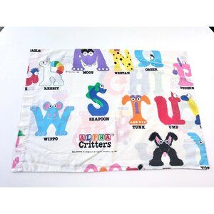 Vintage 80s Alpha Critters pillowcase, 1980s TV series characters, single
